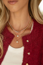 Bezel Setting Emerald Cut Statement Necklace