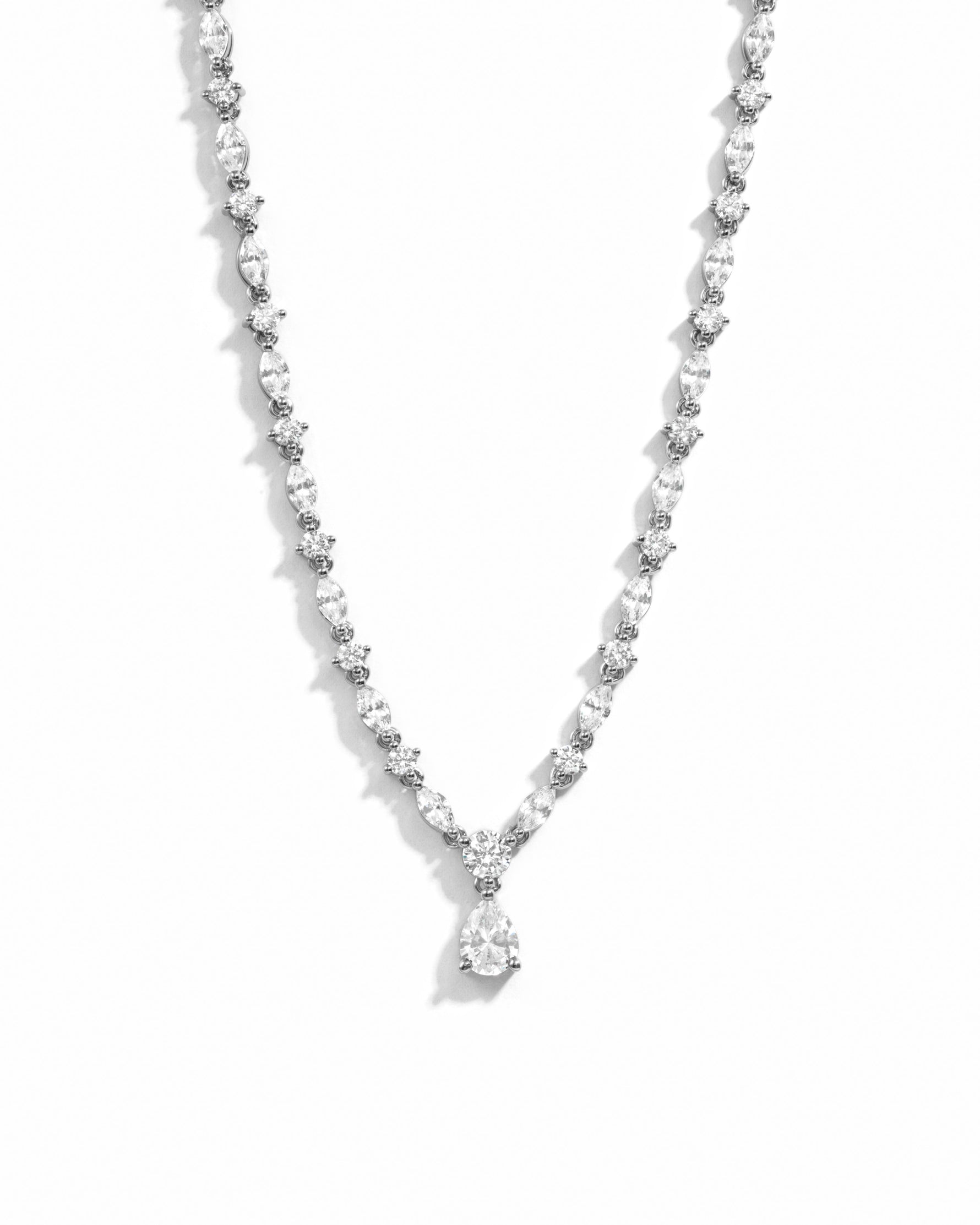 Pear Drop Tennis Necklace