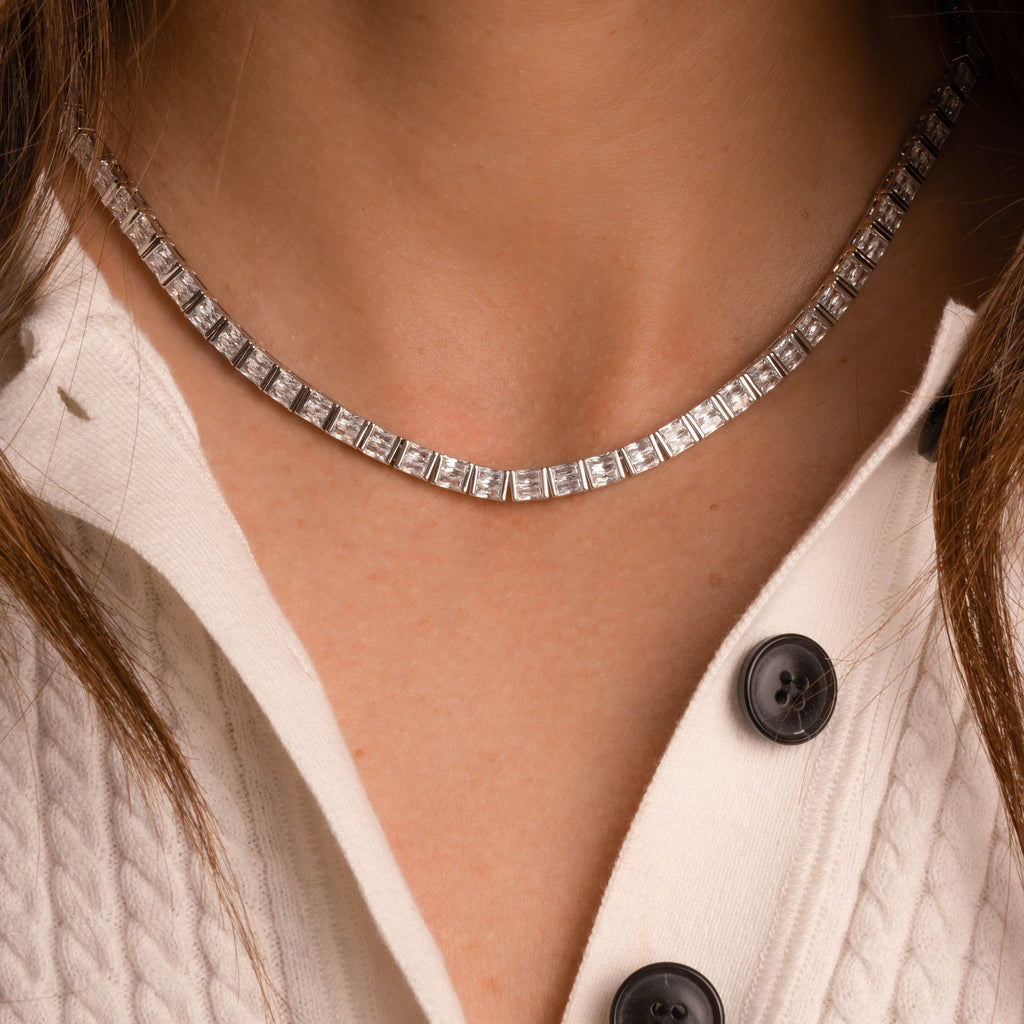 Baguette Bar Tennis Necklace