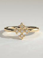 The Elina Ring - Ornamental Diamond Cross Motif Ring