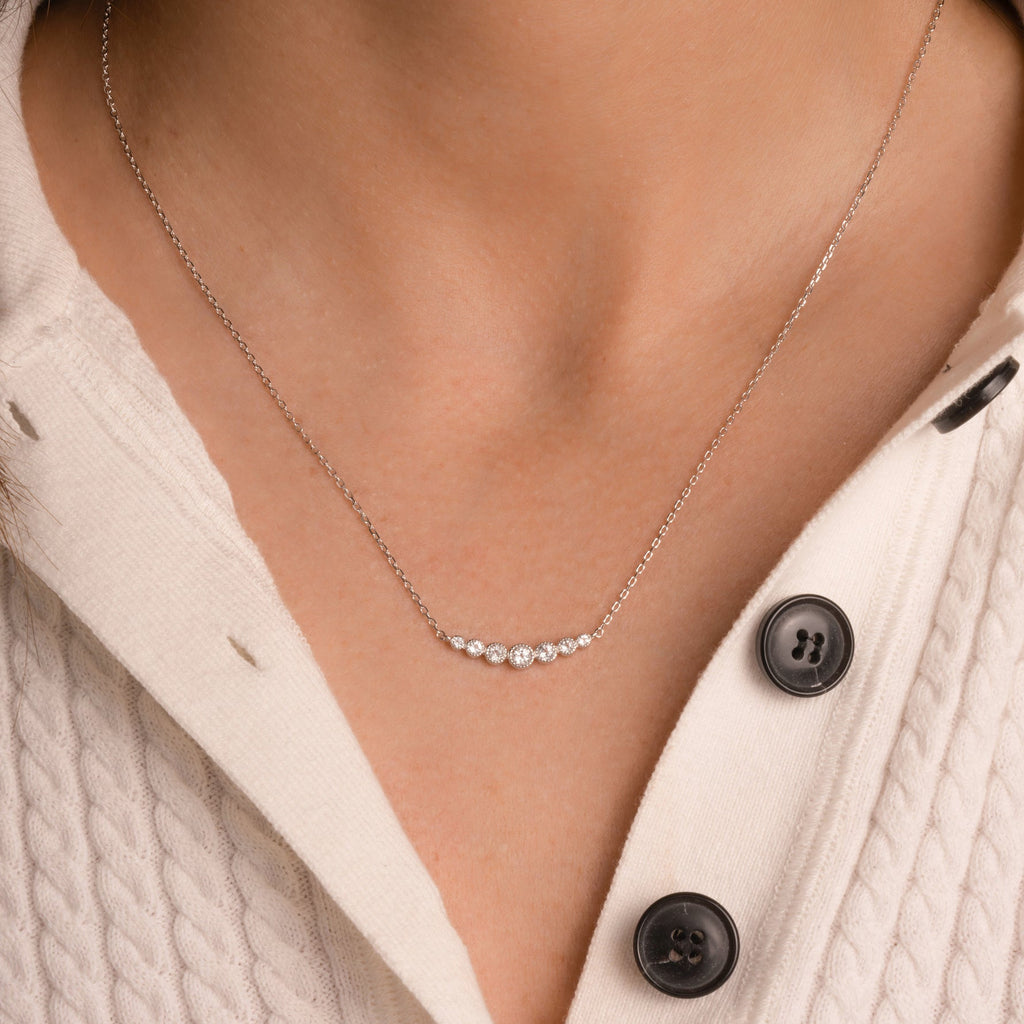 Bezel Gradient Bar Necklace