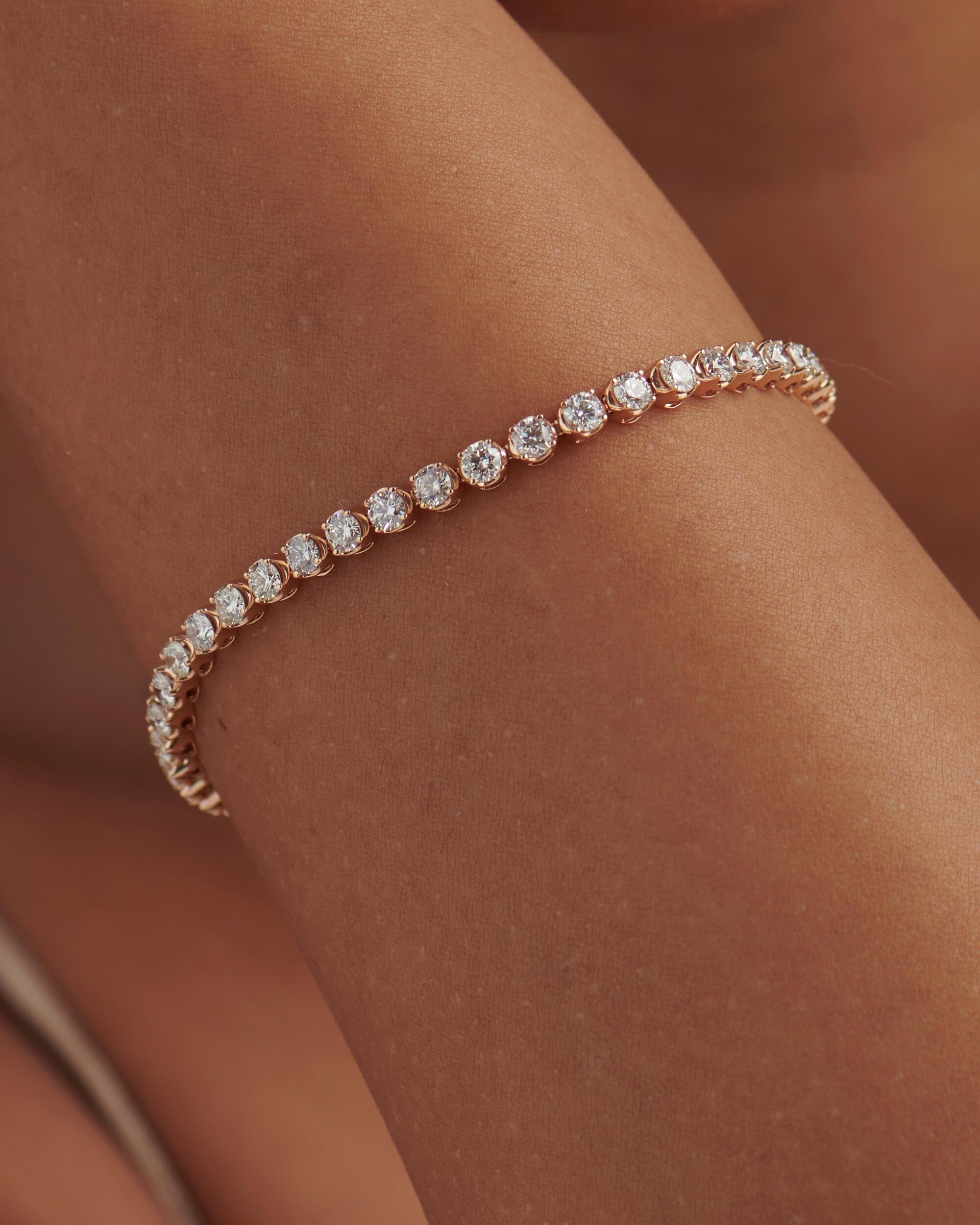 4 Prong Round Diamond Tennis Bracelet