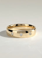 The Lucas Band - Three Stone Bezel Diamond Band