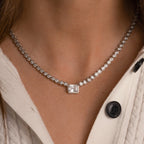 Signature Bezel Tennis Necklace