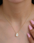Pear Classic Bezel Solitaire Necklace