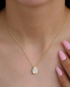 Pear Classic Bezel Solitaire Necklace