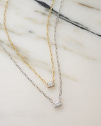 Radiant Halo Paperlink Chain Necklace
