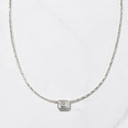 Bezel Setting Emerald Cut Statement Necklace