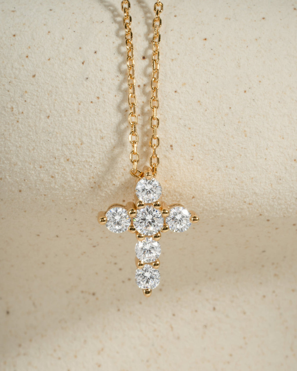 Small Round Cross Pendant Necklace