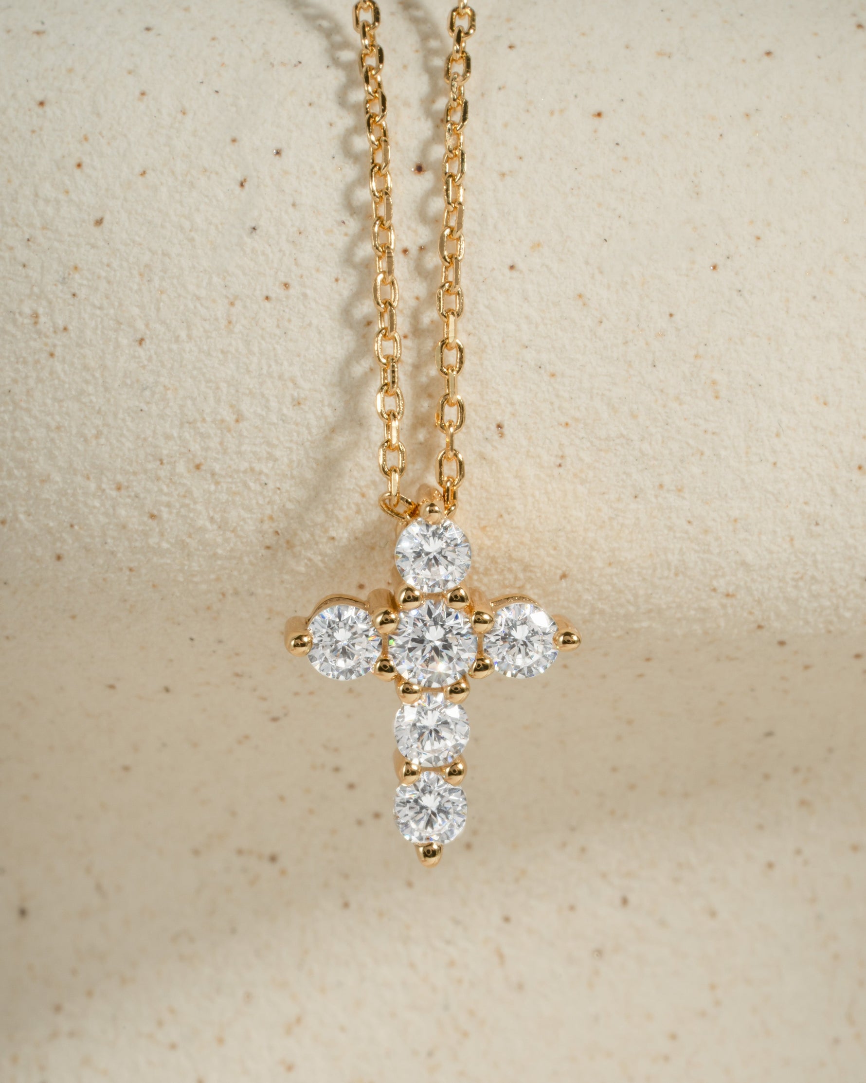 Small Round Cross Pendant Necklace