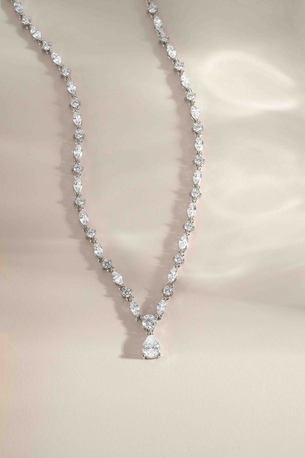 Pear Drop Tennis Necklace
