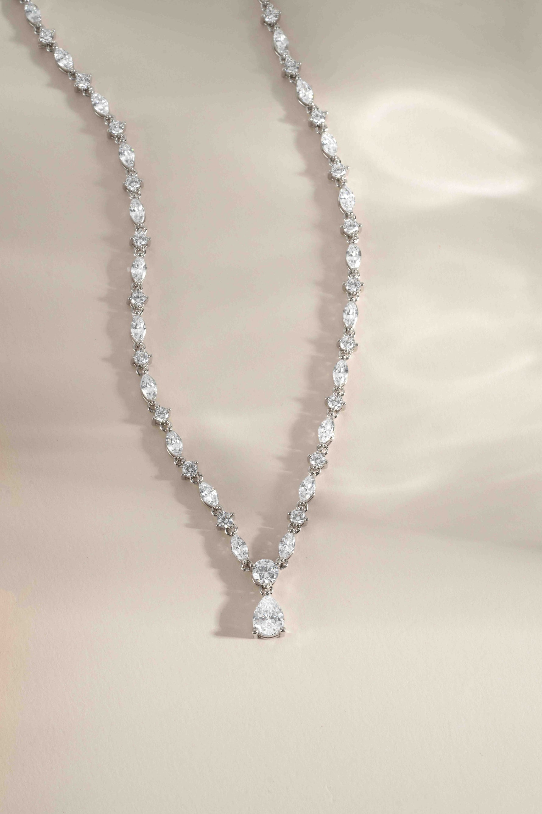 Pear Drop Tennis Necklace