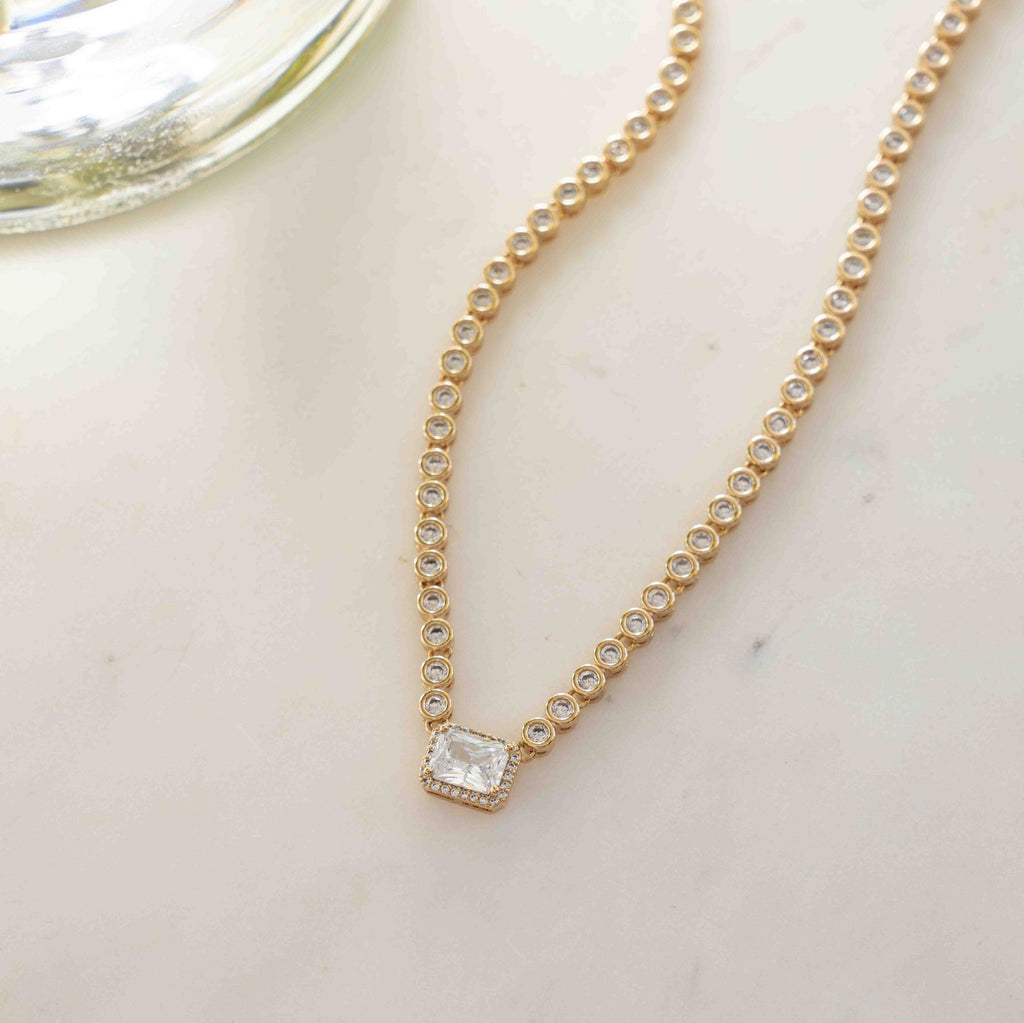 Signature Bezel Tennis Necklace