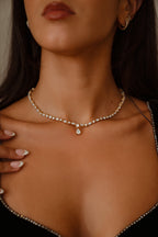Pear Drop Tennis Necklace
