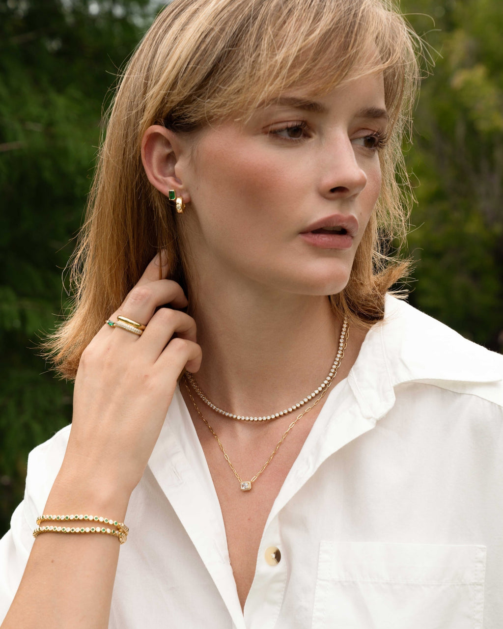 Radiant Halo Paperlink Chain Necklace
