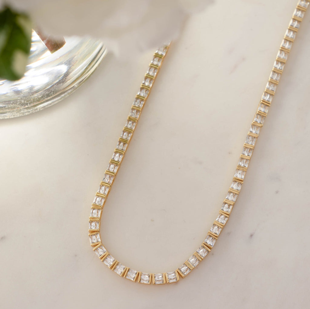 Baguette Bar Tennis Necklace