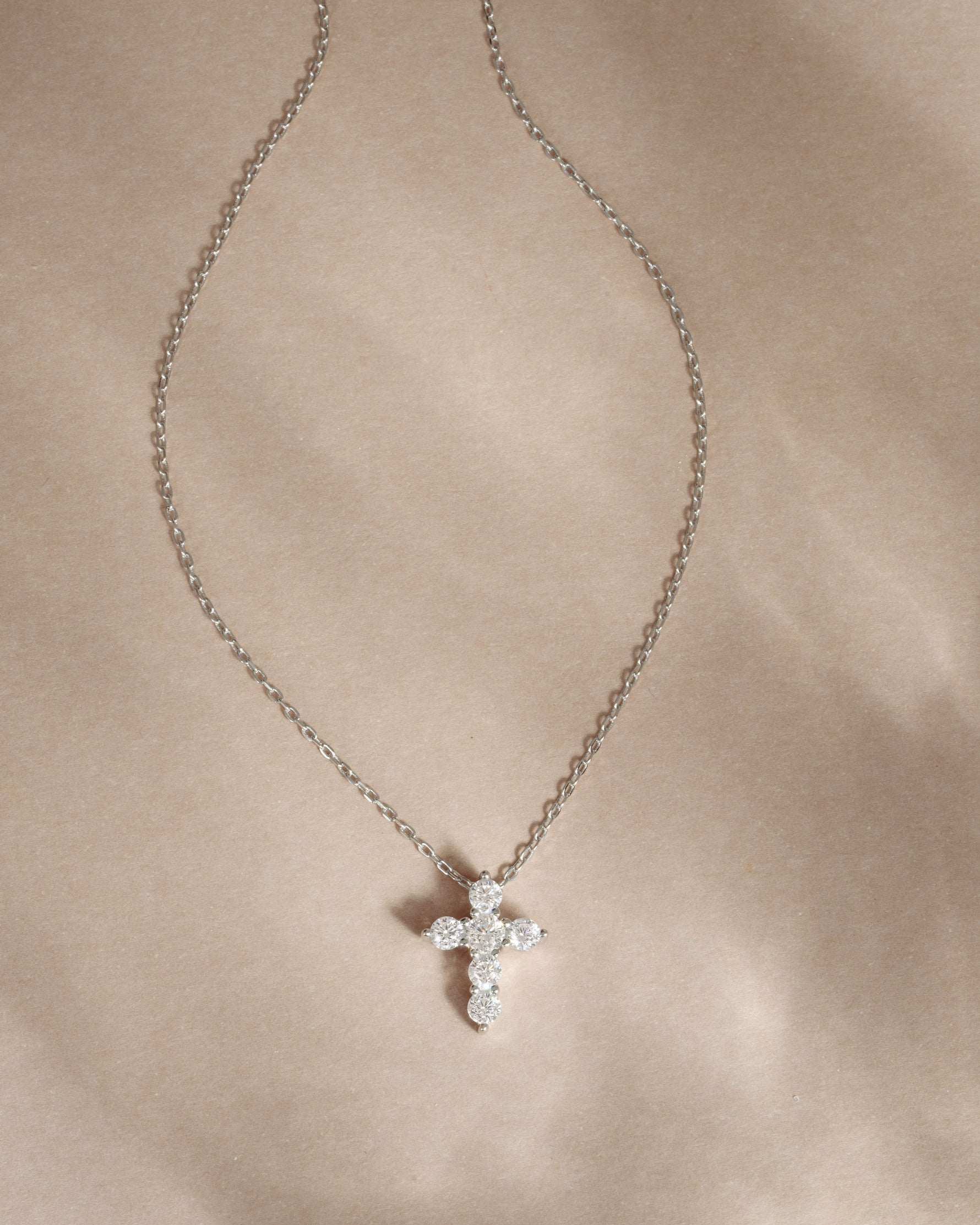 Small Round Cross Pendant Necklace