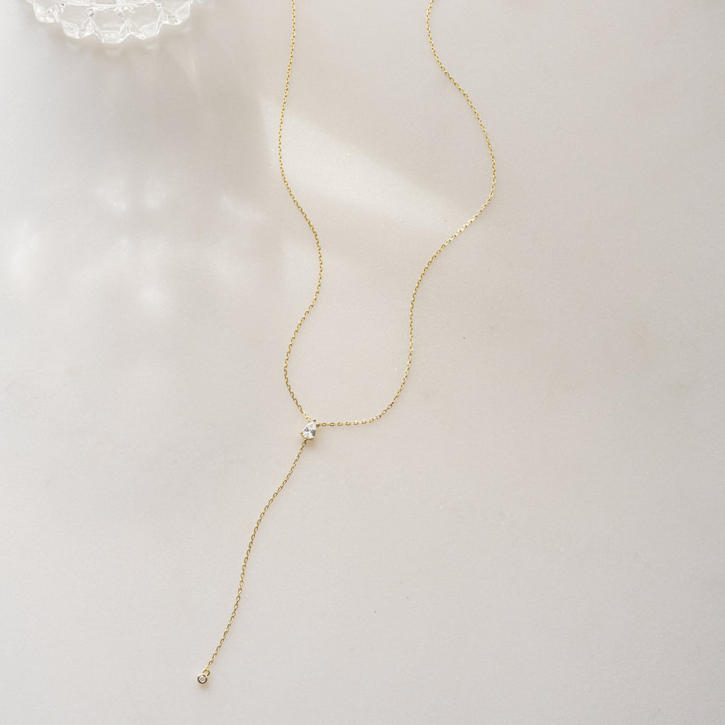 Pear Drop Lariat Necklace