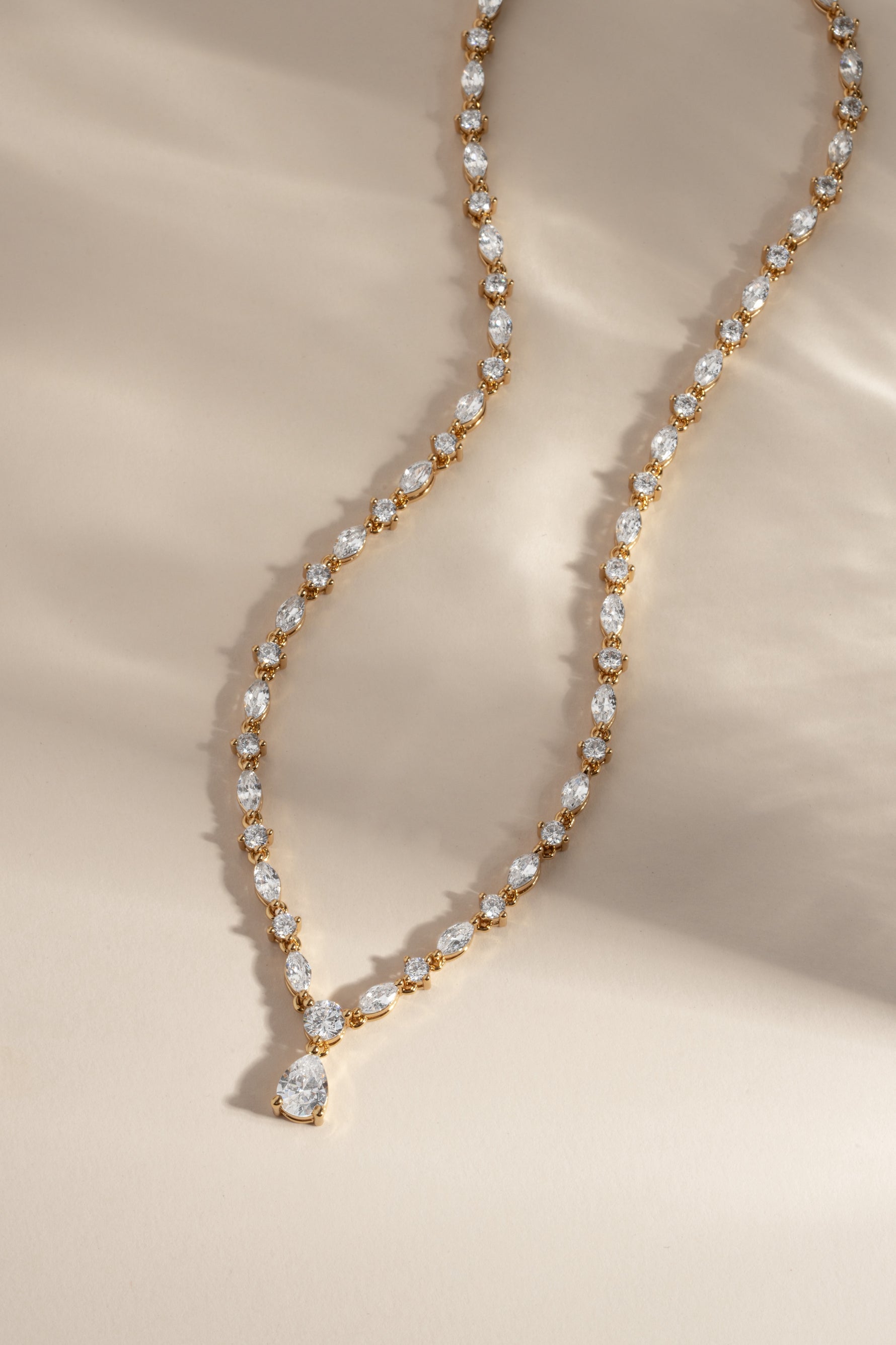Pear Drop Tennis Necklace