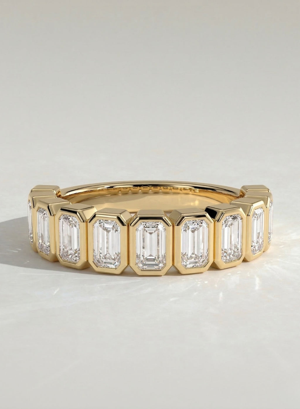 The Arden Band - Emerald Cut Bezel Set Geometric Band