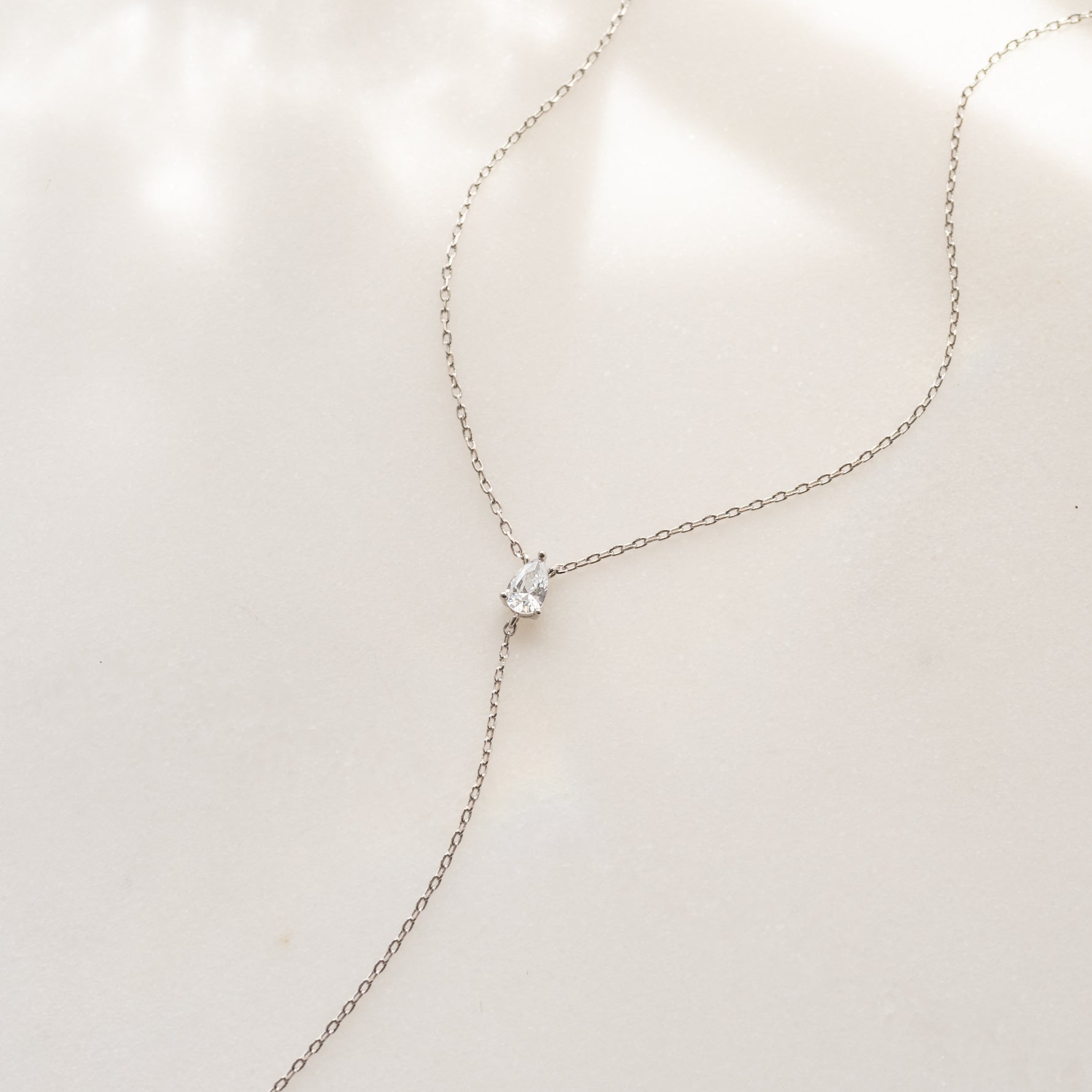Pear Drop Lariat Necklace