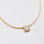 Bezel Setting Emerald Cut Statement Necklace