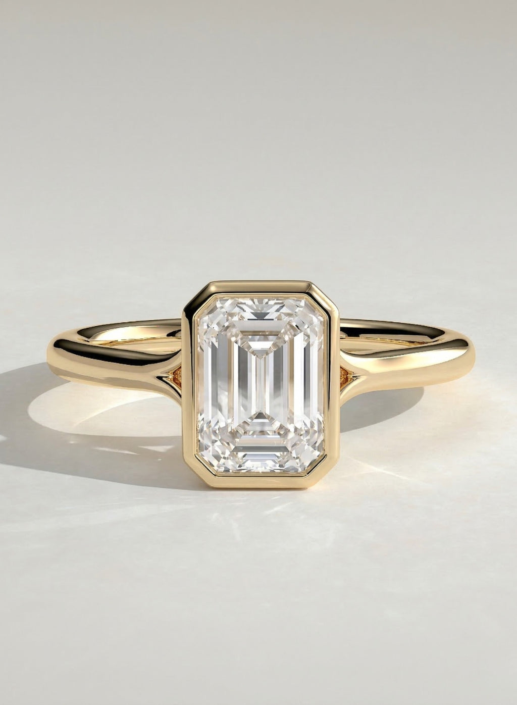 The Anya Ring - Petite Emerald Bezel Ring