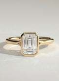 The Anya Ring - Petite Emerald Bezel Ring