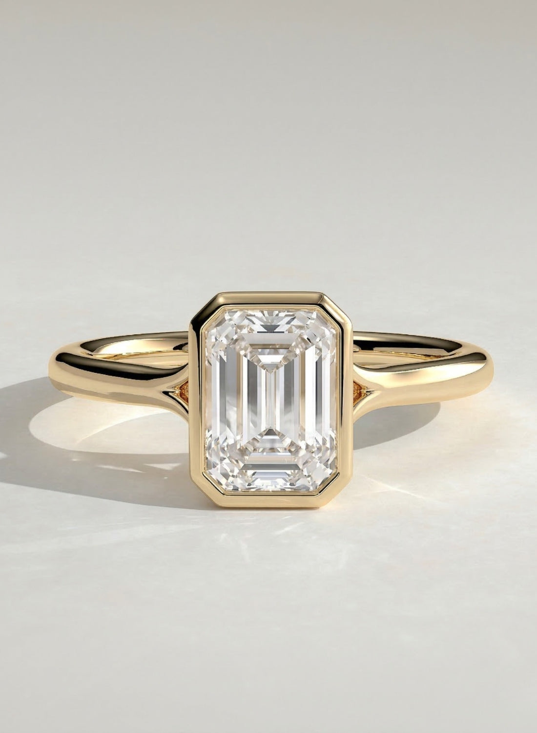 The Anya Ring - Petite Emerald Bezel Ring