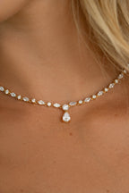 Pear Drop Tennis Necklace