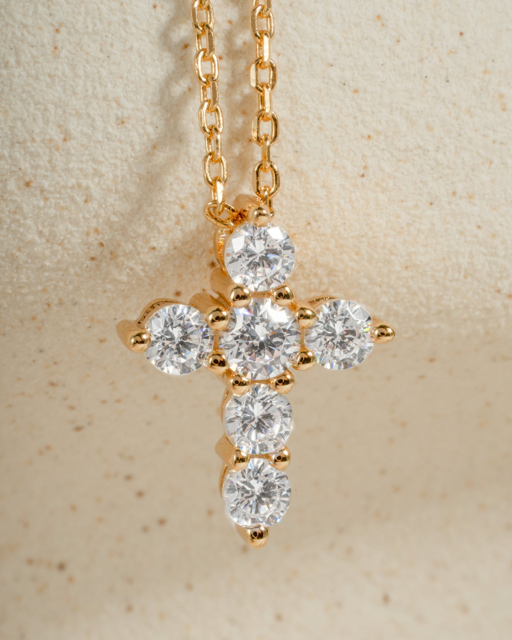 Small Round Cross Pendant Necklace