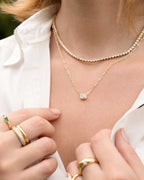 Radiant Halo Paperlink Chain Necklace