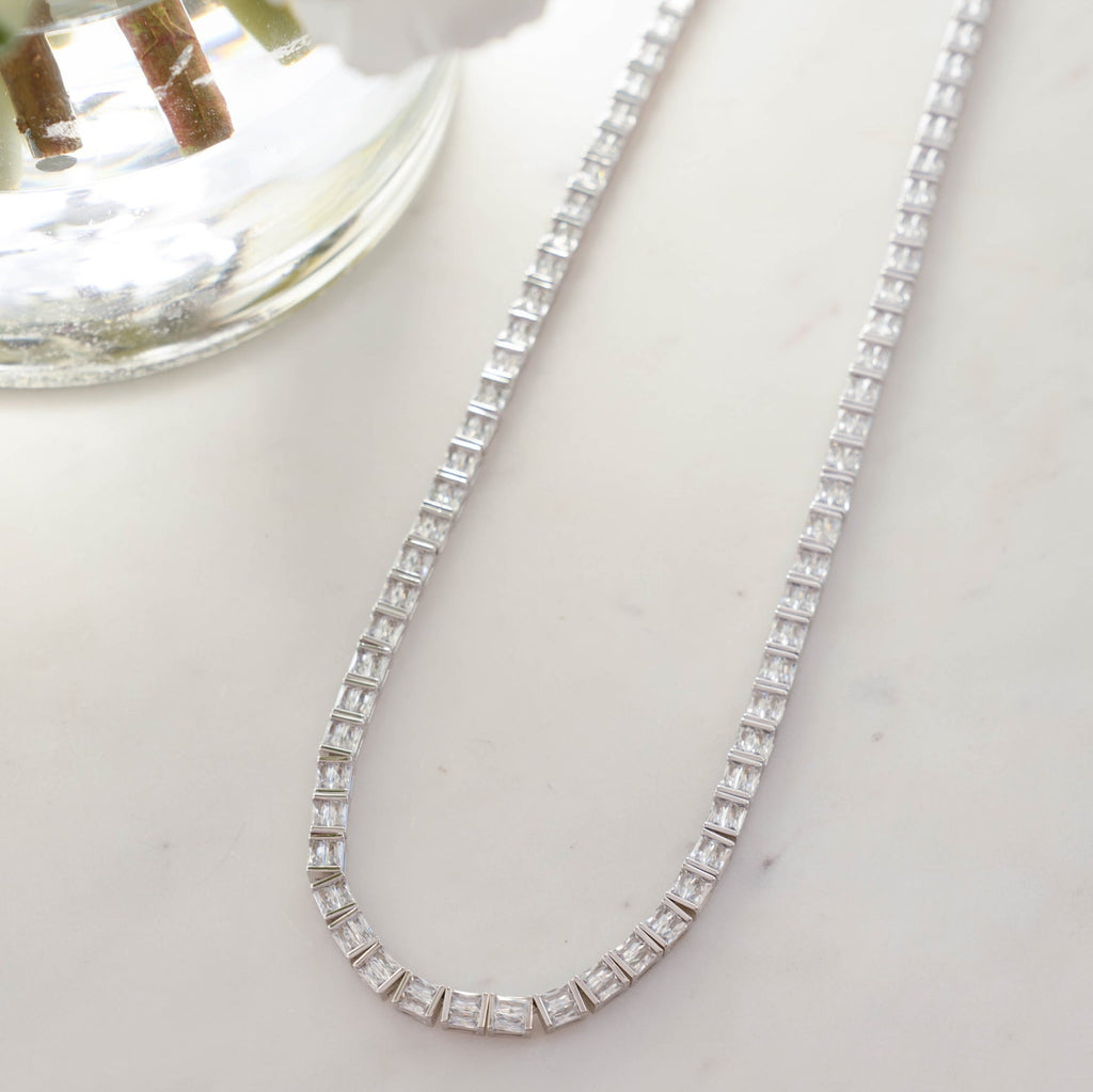 Baguette Bar Tennis Necklace