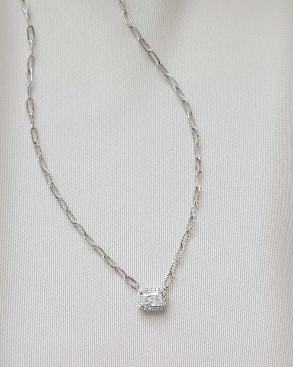 Radiant Halo Paperlink Chain Necklace