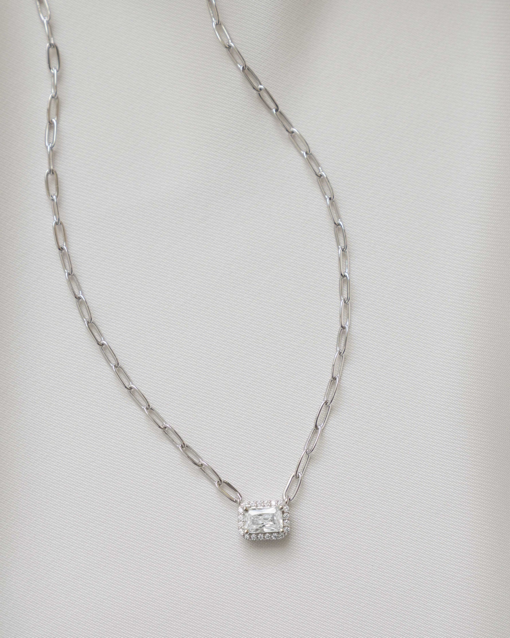 Radiant Halo Paperlink Chain Necklace