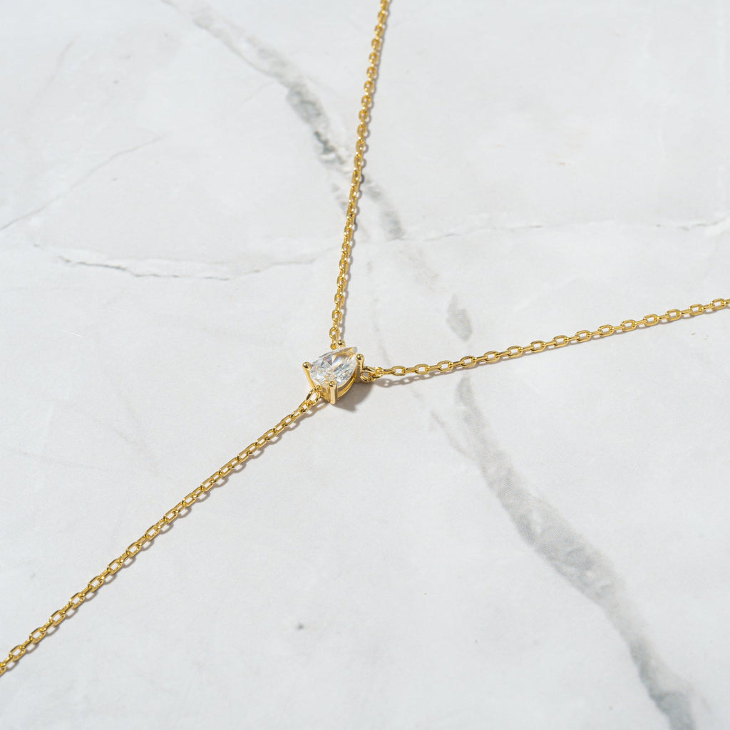 Pear Drop Lariat Necklace