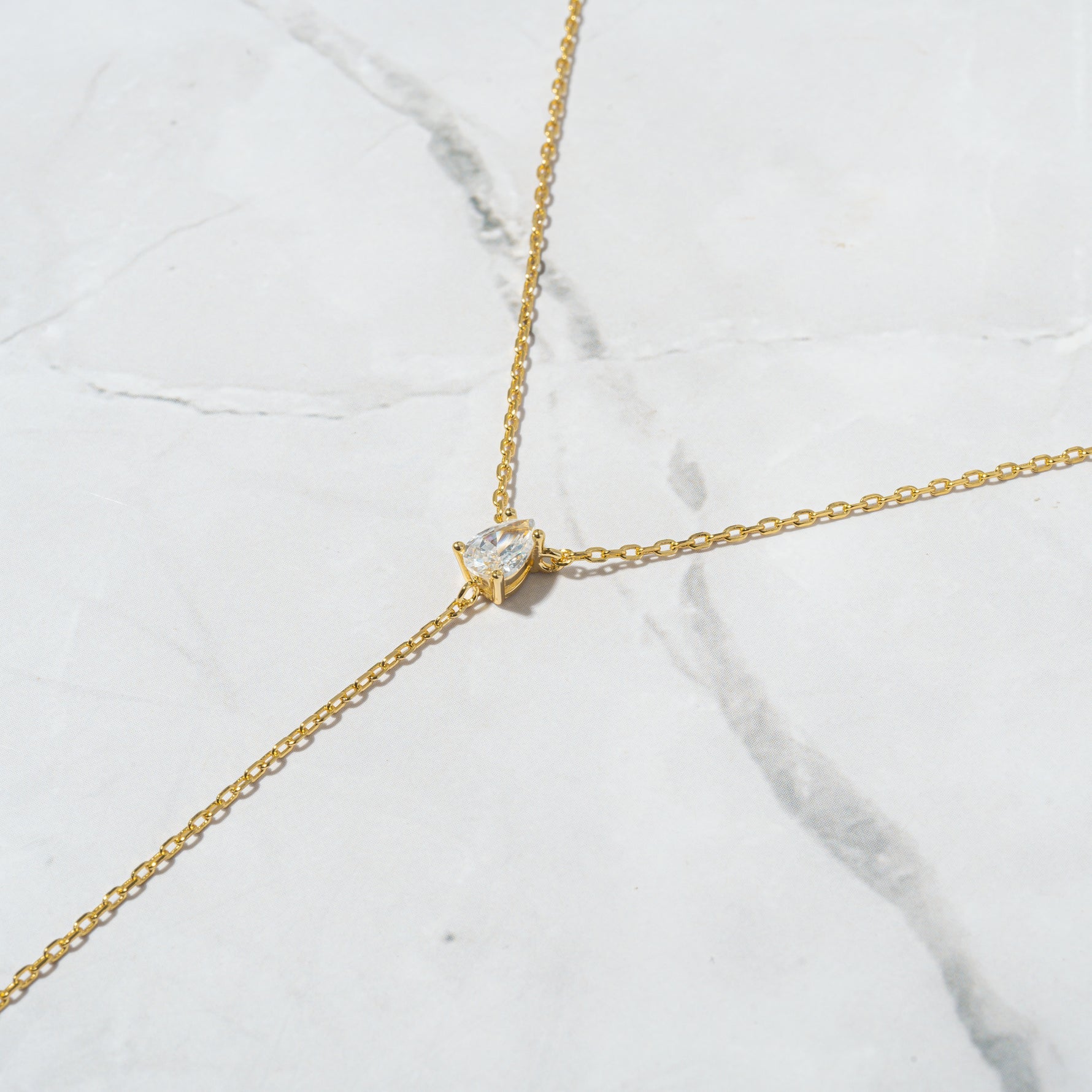Pear Drop Lariat Necklace