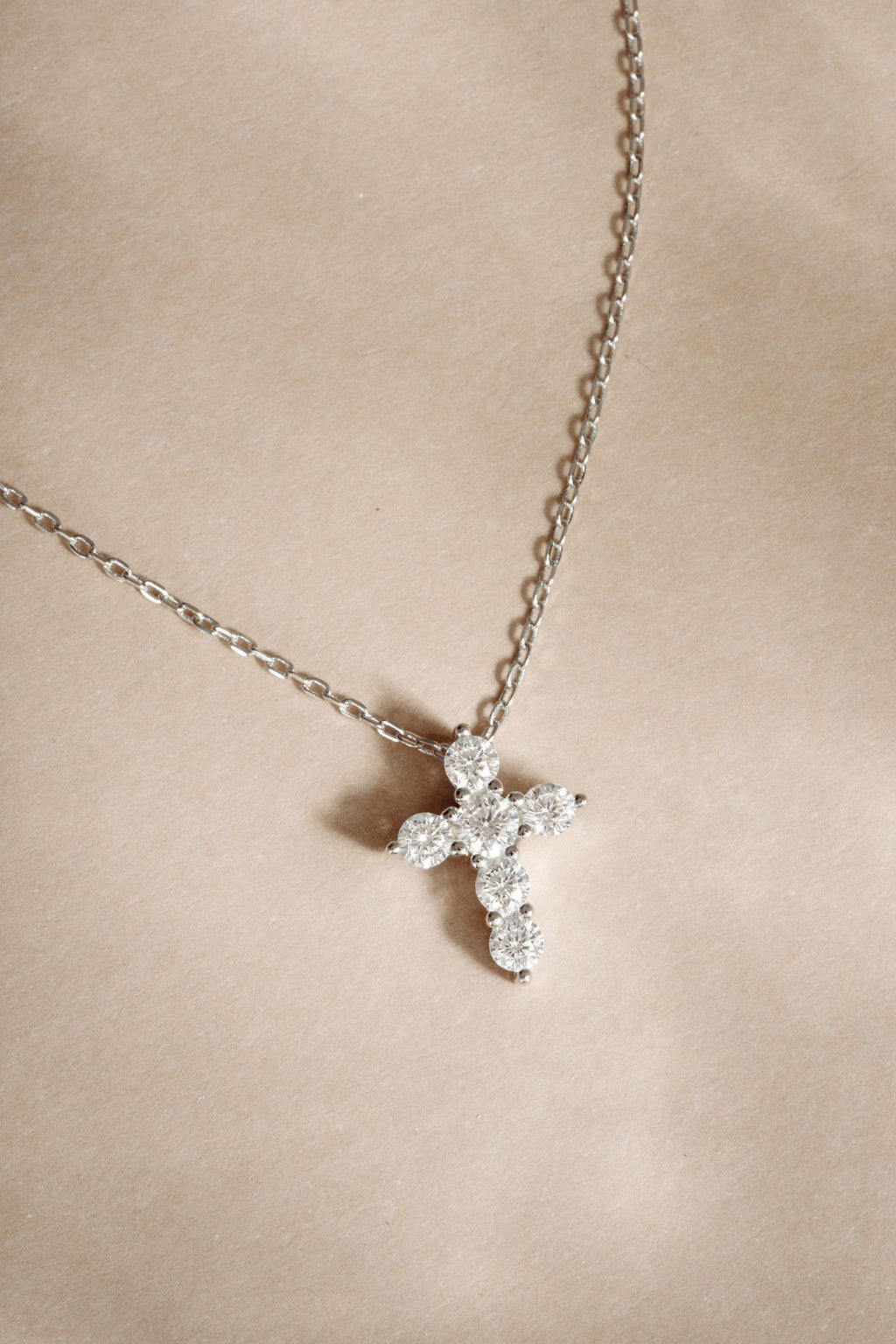 Small Round Cross Pendant Necklace
