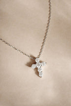 Small Round Cross Pendant Necklace