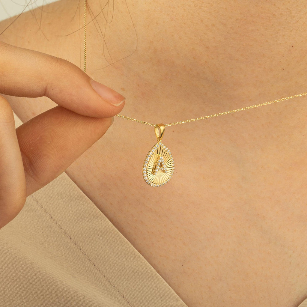 A Letter Diamond Initial Necklace