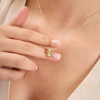 A Letter Diamond Teardrop Initial Necklace