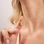 A Letter Diamond Teardrop Initial Necklace
