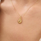 A Letter Diamond Teardrop Initial Necklace