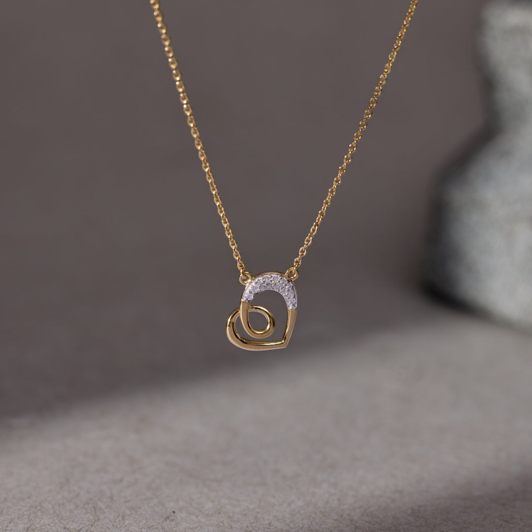 Amour Swirl Diamond Heart Necklace