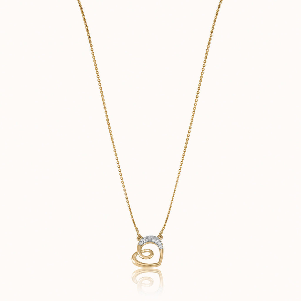 Amour Swirl Diamond Heart Necklace
