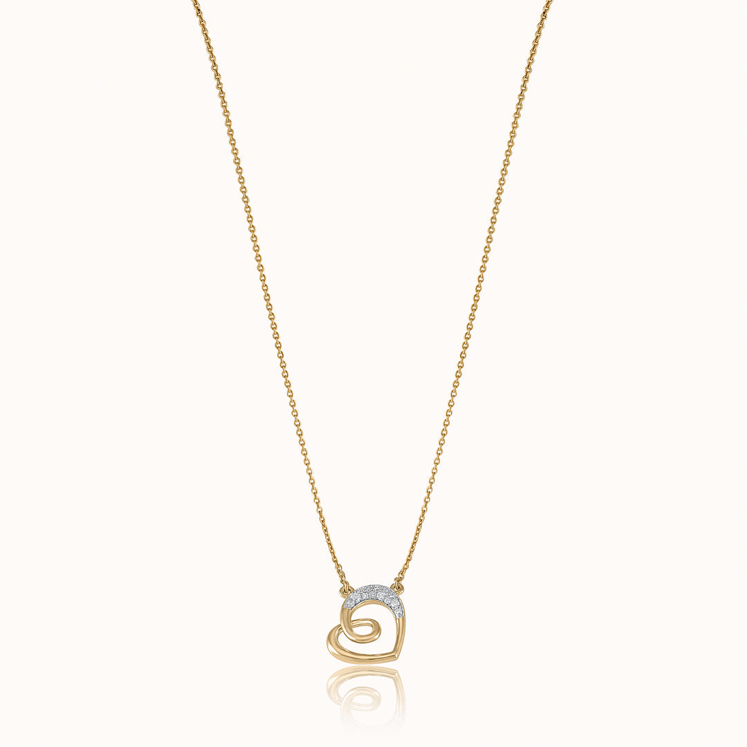 Amour Swirl Diamond Heart Necklace