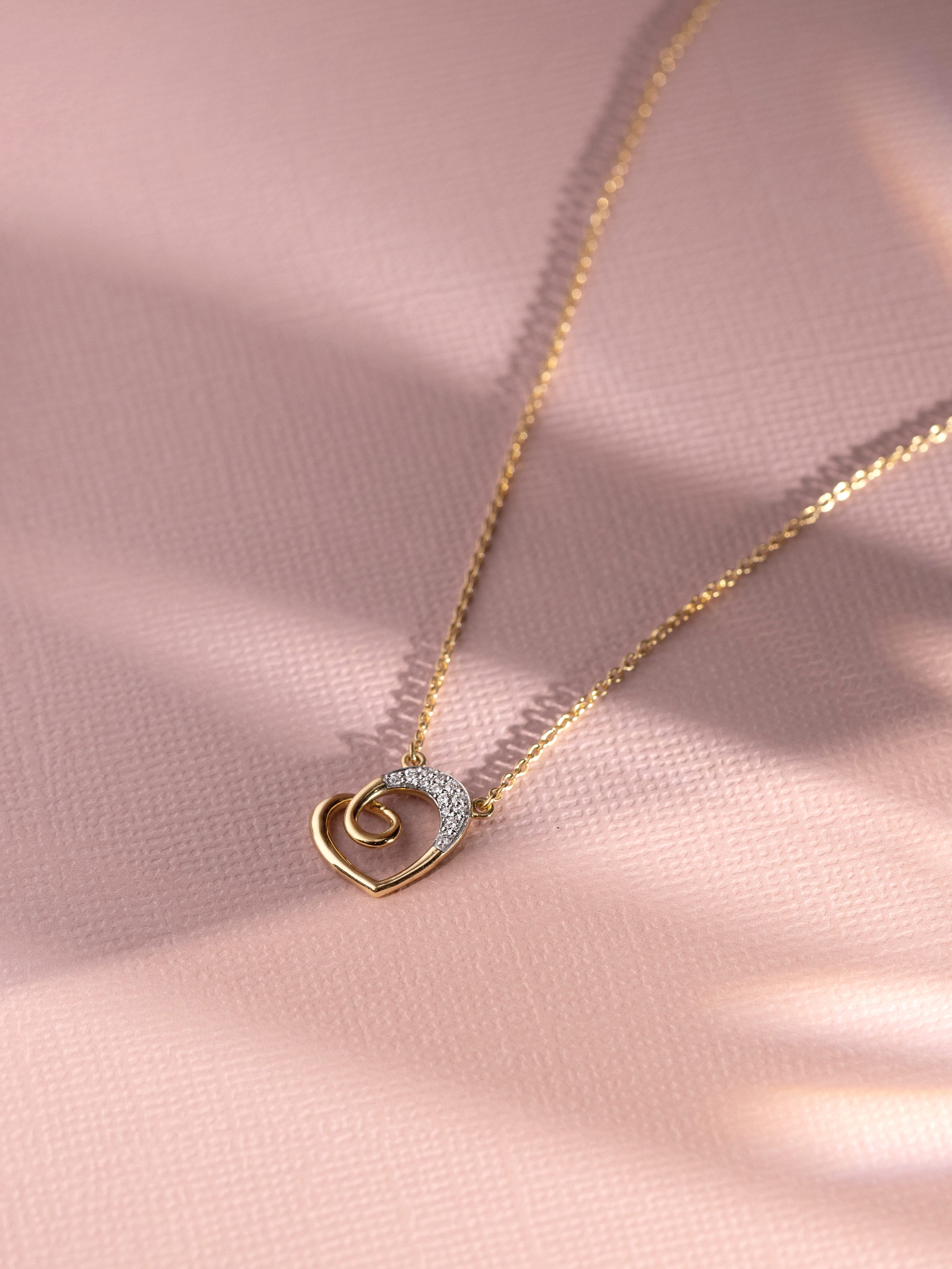 Amour Swirl Diamond Heart Necklace