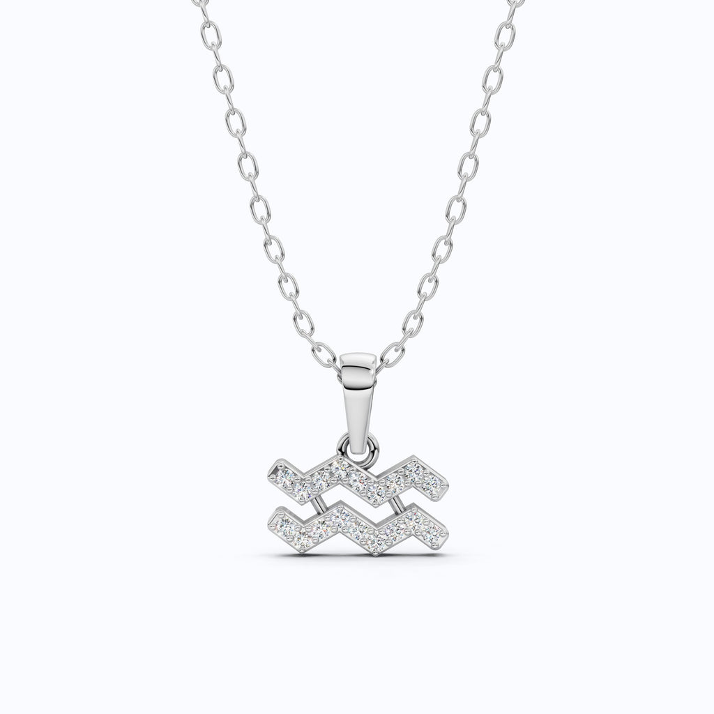 Astrology Aquarius Zodiac Sign Pendant Necklace
