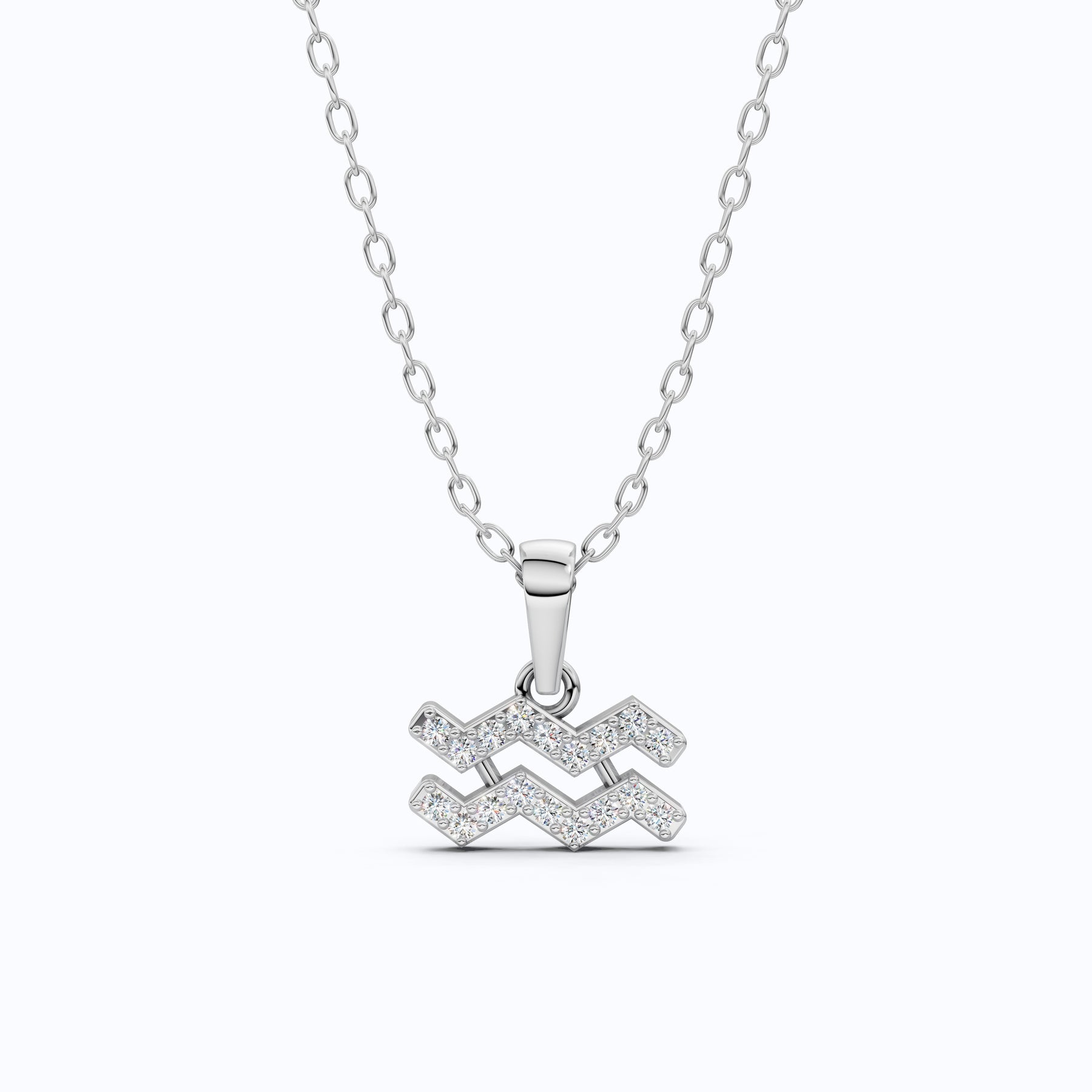 Astrology Aquarius Zodiac Sign Pendant Necklace