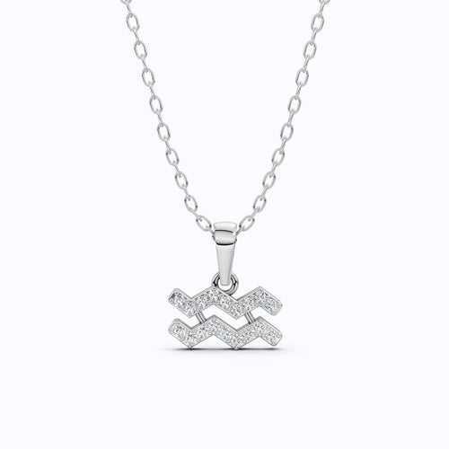 Astrology Aquarius Zodiac Sign Pendant Necklace